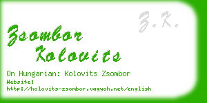 zsombor kolovits business card